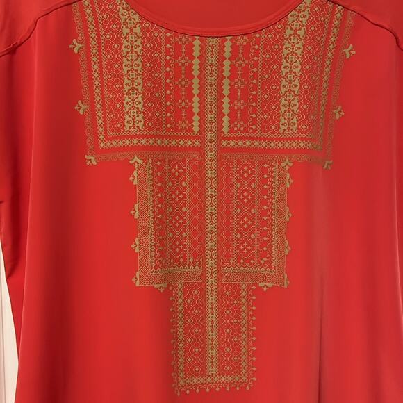 Charming Charlie Short Sleeve Coral Top - Picture 4 of 9